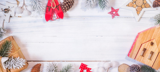 Christmas background, top view