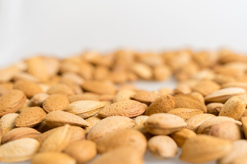 lots of nuts and copy space. inshell almonds