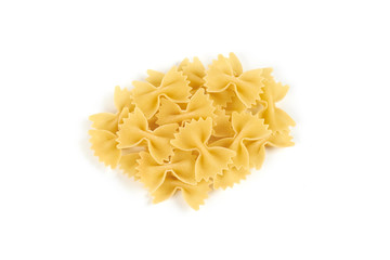A Farfalle pasta isolated on white background