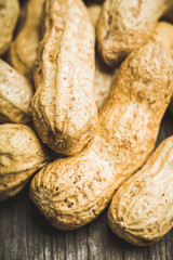 Peanuts in shell. Selecttive focus. Shallow depth of field.