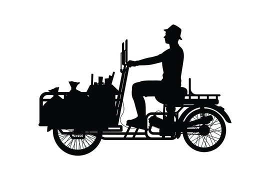 Saleng tricycle in Asia silhouette vector