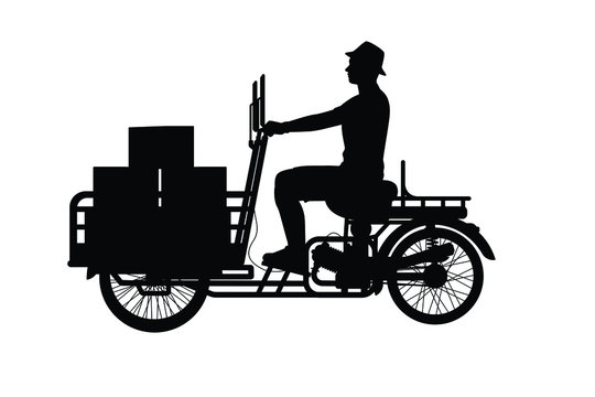 Saleng tricycle in Asia silhouette vector