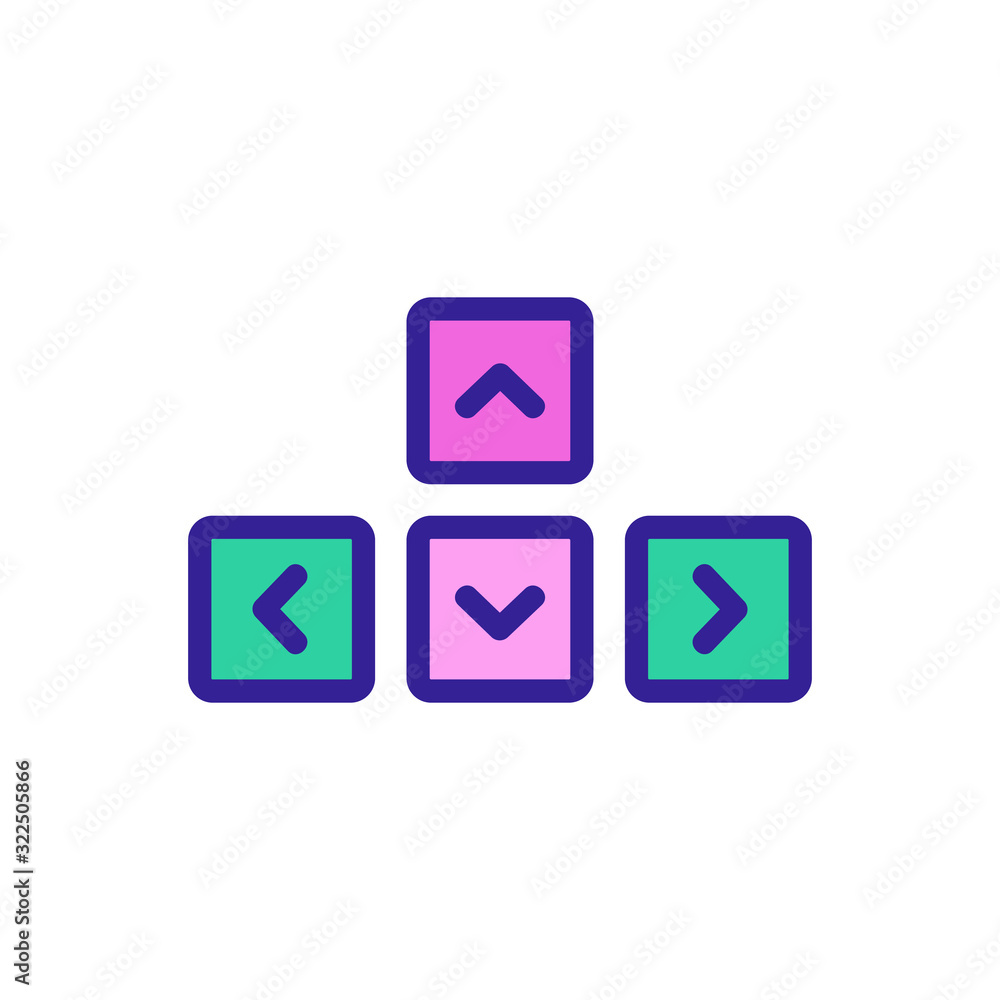 Poster control game icon vector. thin line sign. isolated contour symbol illustration