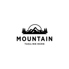 Fototapeta na wymiar Creative Illustration Simple Mountain Logo Design Vector