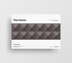 Fototapeta premium Creative business presentation vector A4 horizontal orientation front page mock up. Modern corporate report cover abstract geometric illustration design layout. Company identity brochure template.