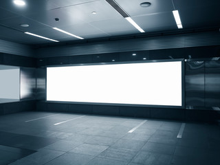 Mock up Banner Blank billboard Media indoor Public building Subway station