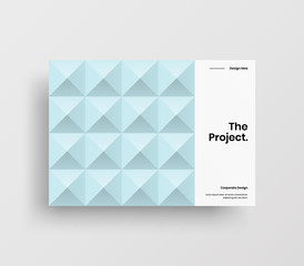 Creative business presentation vector A4 horizontal orientation front page mock up. Modern corporate report cover abstract geometric illustration design layout. Company identity brochure template.