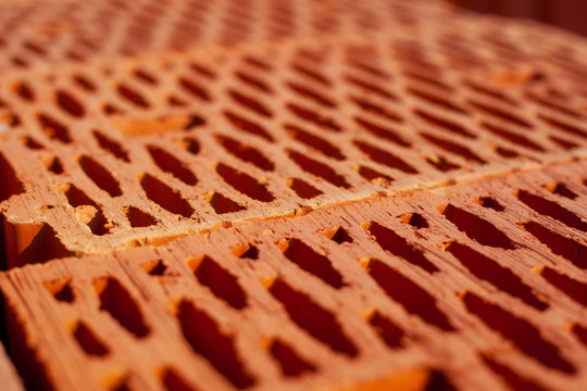 Textured Red Building Brick Close-up