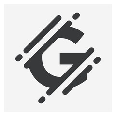 Vector illustration Initial Letter G abstract technology logo. Typography digital space concept.