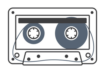 Vector stylized line old compact audio cassettes. Isolated on white background