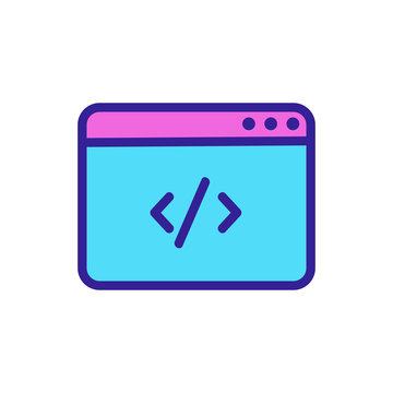 code programming icon vector. Thin line sign. Isolated contour symbol illustration