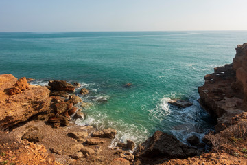 The coast in Vinaroz on a clear day, Costa Azahar