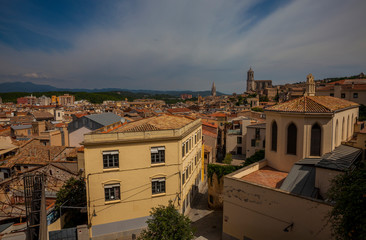 Fototapeta premium Views from the fortress wall of Girona, Spain