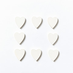 Congratulation frame made from paper Valentine's hearts.