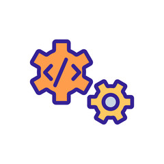 Fototapeta premium code programming icon vector. Thin line sign. Isolated contour symbol illustration