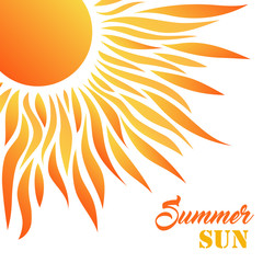 Summer Sun Card. Decorative Desigh for Holiday Greetings