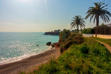 The coast in Vinaroz on a clear day, Costa Azahar