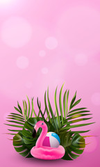 Tropical leaves. Jungle background flower and palm. Vector jungle illustration. Colorful collection