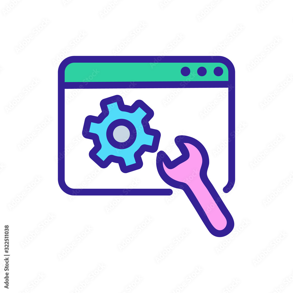 Poster set up the programming icon vector. thin line sign. isolated contour symbol illustration