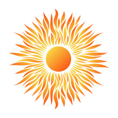 Summer Sun Card. Decorative Desigh for Holiday Greetings