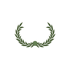 Green laurel wreath. The wreath of the winner. Vector illustration - 322511226