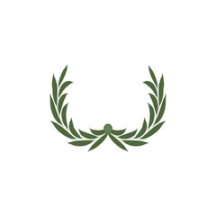 Green laurel wreath. The wreath of the winner. Vector illustration - 322511243