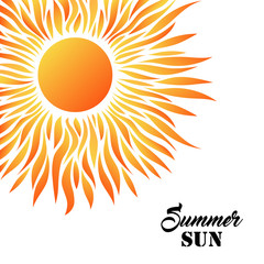 Summer Sun Card. Decorative Desigh for Holiday Greetings