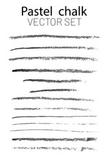 Black and white vector set of brush strokes with a pencil, crayon and marker traced in good quality and isolated on white