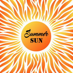 Summer Sun Card. Decorative Desigh for Holiday Greetings