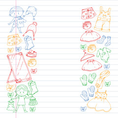 Children clothes. Background for babies, kids patterns.