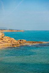 The coast in Vinaroz on a clear day, Costa Azahar