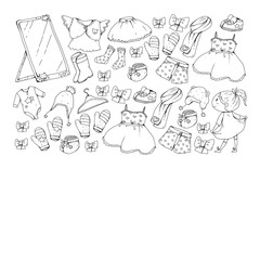 Children clothes. Background for babies, kids patterns.