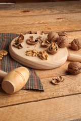 Obraz na płótnie Canvas delicious walnut nuts if peel