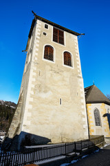 Fototapeta na wymiar Alter Wohnturm in Ilanz, Graubünden, Schweiz