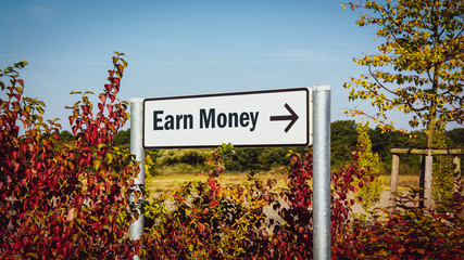 Street Sign Earn Money