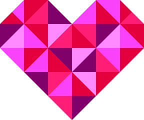 Retro checkered pink heart isolated