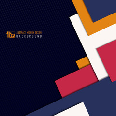 Abstract of technology overlap color square layers pattern on dark blue background. illustration vector eps10