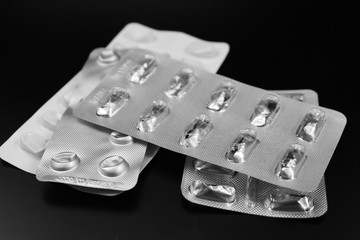 Leere Blisterverpackungen von Medikamenten