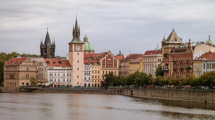Fototapeta premium Panoramic view of the architecture of Prague..