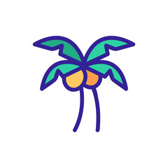 Coconut icon vector. Thin line sign. Isolated contour symbol illustration
