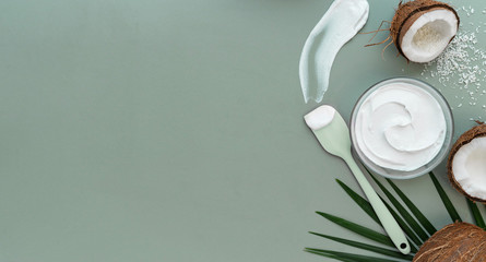 cooking concept . coconut cream product for cake making