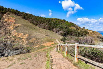 Fototapeta na wymiar Beautiful view of Walking track of the cape Byron Bay. New South Wales, East coast of Australia.