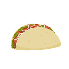 Mexican burritos with french fries and vegetables Icon. Vector image