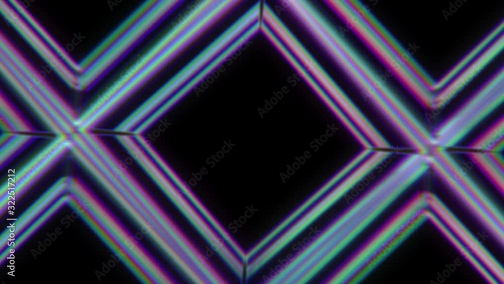 Poster abstract motion ornament. neon glowing kaleidoscope pattern. abstract shimmering background. retro d