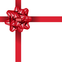 Red Bow Isolated White Background