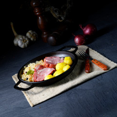 boiled sauerkraut and delicious saddle of pork