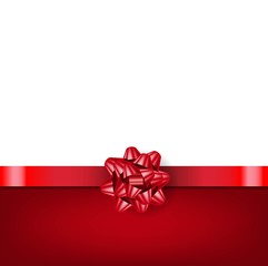 Red Bow With Ribbon Isolated White Background