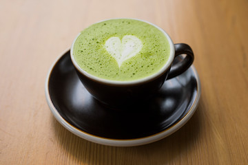 Matcha latte in a cup