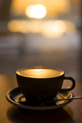 Classical latte in a cup
