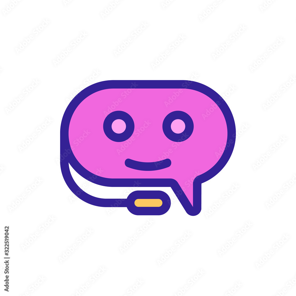 Poster chat bot icon vector. thin line sign. isolated contour symbol illustration